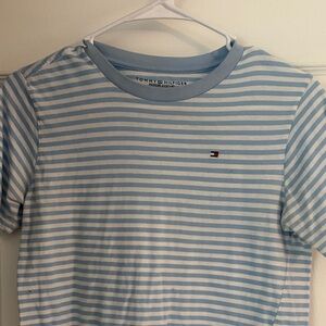 Tommy Hilfiger Pale Blue & White Striped Crew Tee